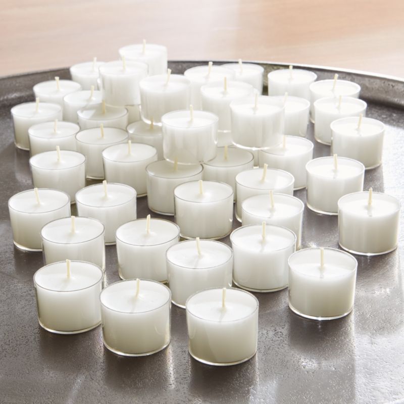 White Clear-Cupped 8-Hour Tealights, Set of 50 + Reviews