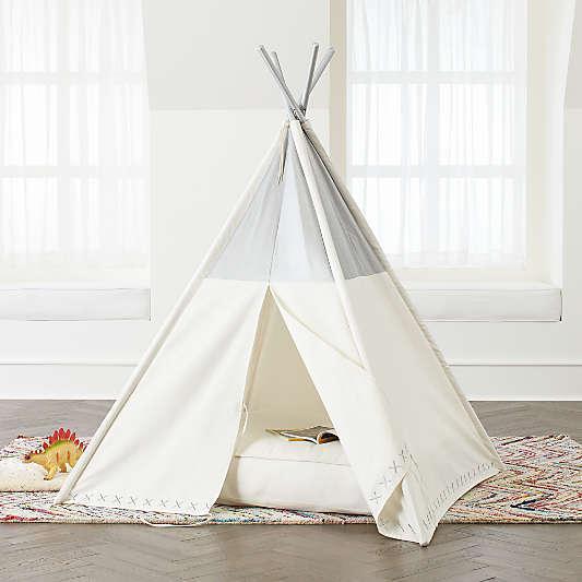 Metallic Silver Teepee & Cushion Set