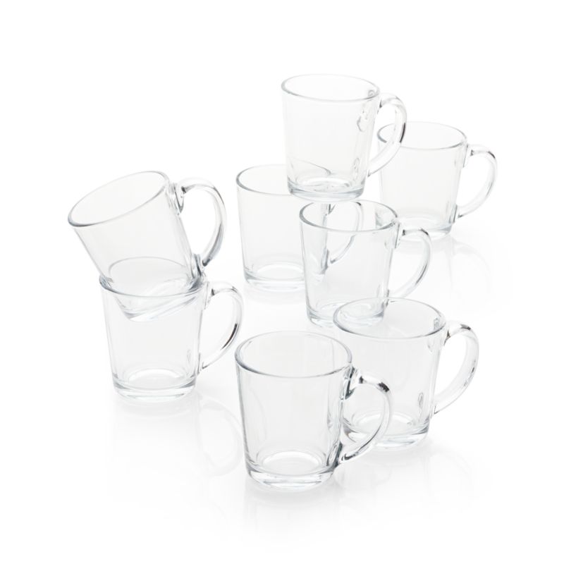 Moderno 13.5-oz. Clear Coffee Mugs, Set of 8 + Reviews | Crate & Barrel