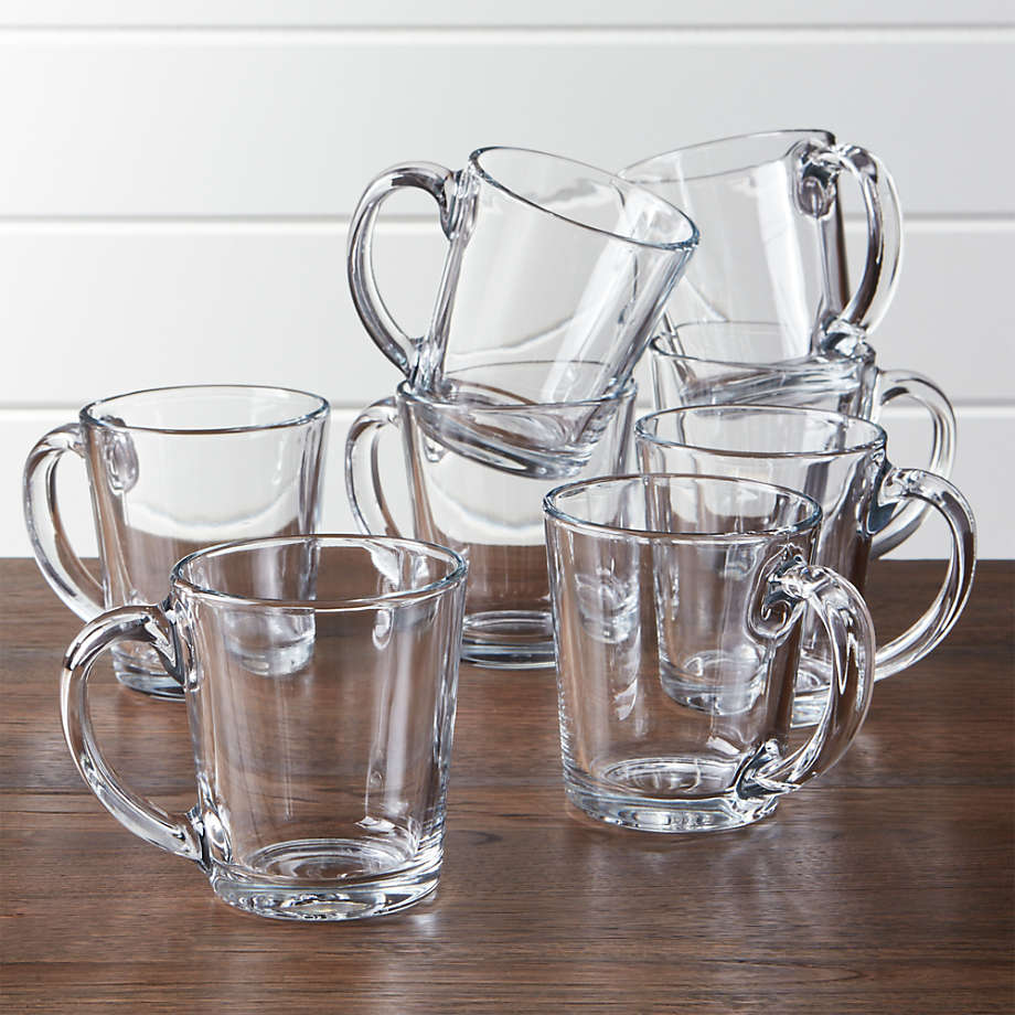 Moderno Clear Glass Coffee Mug, Set of 8 + Reviews Crate & Barrel