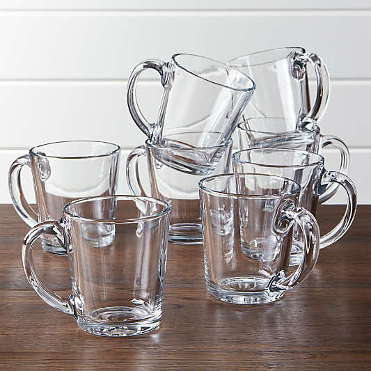 Moderno 13.5-oz. Clear Coffee Mugs, Set of 8