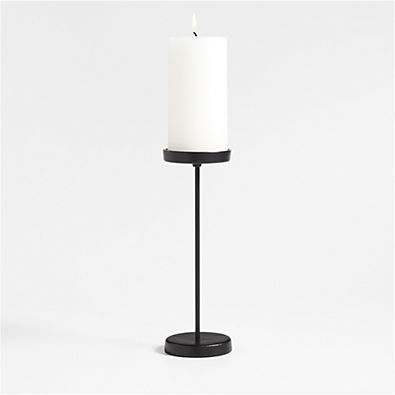 View Tepes Matte Black Pillar Candle Holder 10" details