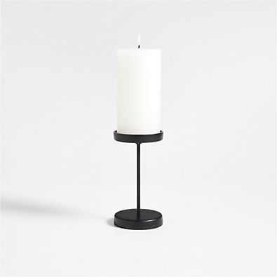 View Tepes Matte Black Pillar Candle Holder 6.25" details