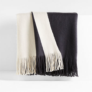 View Tepi 70"x55" Black Throw Blanket details