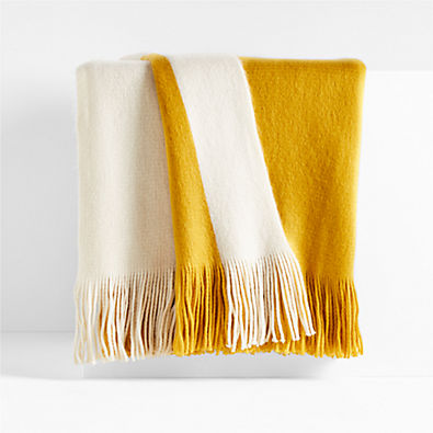View Tepi 70"x55" Ochre Throw Blanket details
