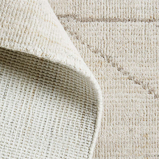 Teramo Performance Handwoven Abstract Ivory Rug Swatch 12"x18"
