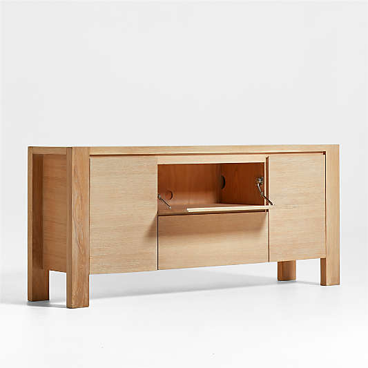 Terra 68" Natural Oak Wood Storage Media Console