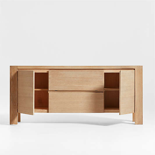 Terra 68" Natural Oak Wood Storage Media Console