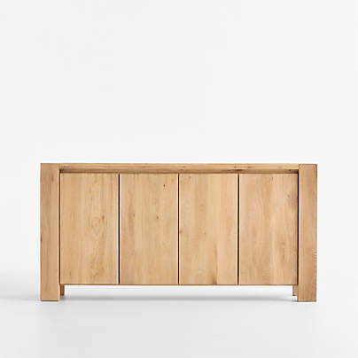 Terra 72" Natural White Oak Solid Wood Credenza