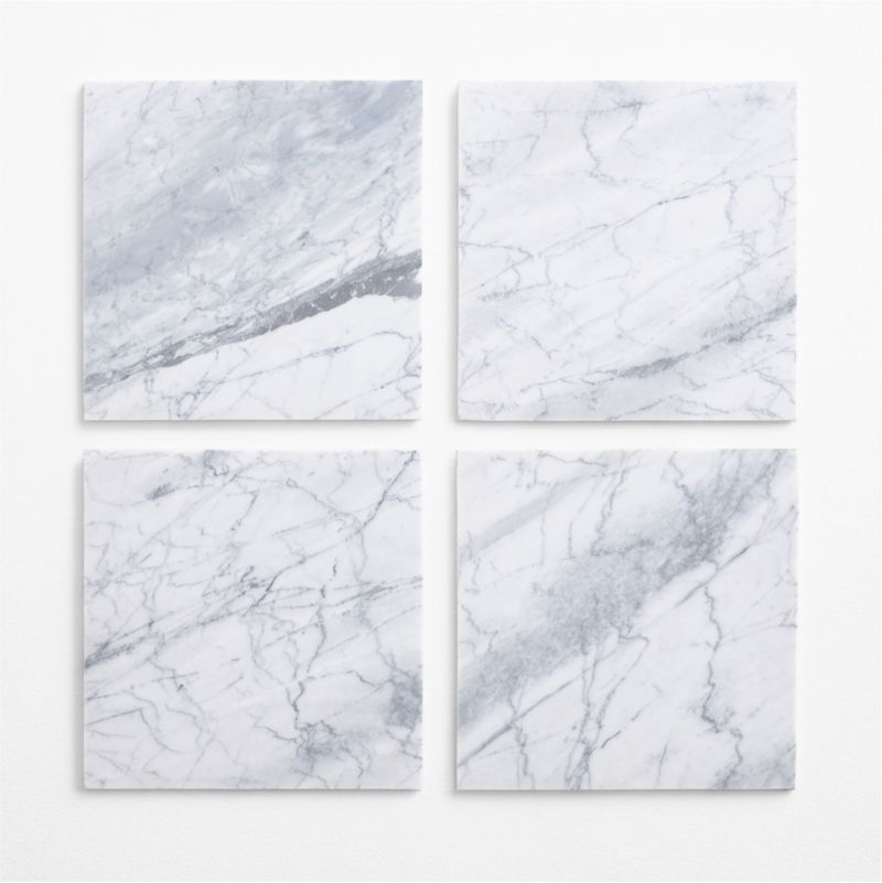Terra 90" Carrara Marble and Natural White Oak Solid Wood Dining Table - image 7 of 12