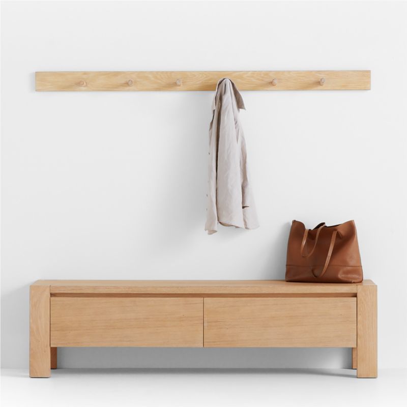 Oak entryway deals bench with storage