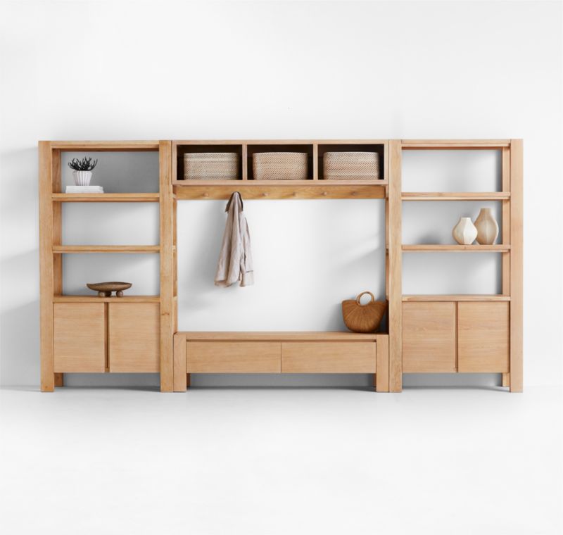 Terra 54" Natural White Oak Wood Desk with Power Outlets