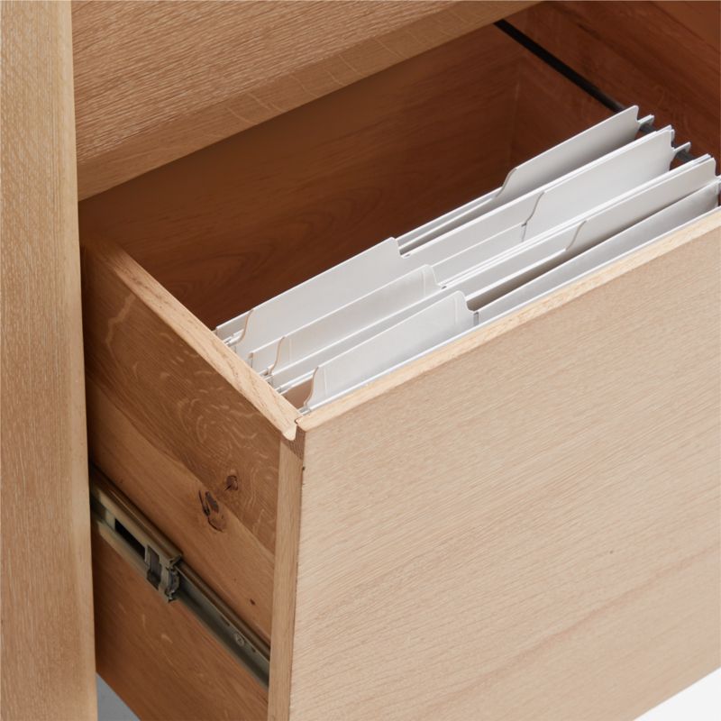 Terra Natural White Oak Wood End Table File Cabinet - image 8 of 21