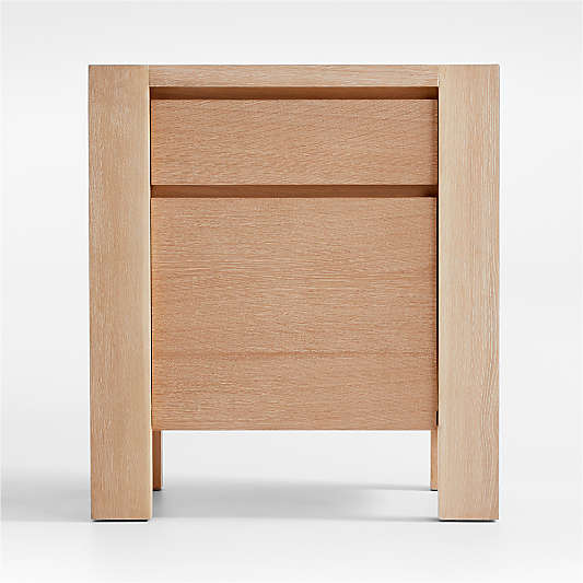 Terra Natural White Oak Wood End Table File Cabinet