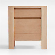 Troupe 24" Pine Wood Square Side Table with Marble Top