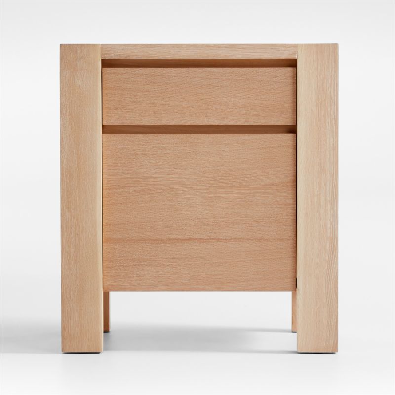 Terra Natural White Oak Wood End Table File Cabinet