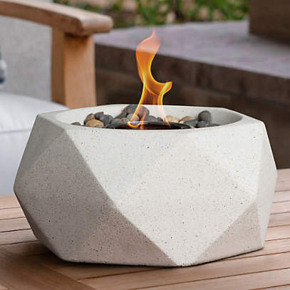 TerraFlame Geo Antique White Outdoor Tabletop Fire Bowl + Reviews