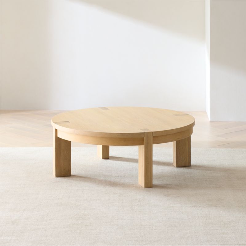 Terra Natural White Oak Wood 44" Round Coffee Table - image 9 of 12