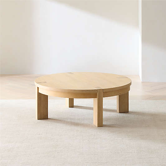 Terra Natural White Oak Wood 44" Round Coffee Table
