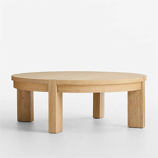 Terra Natural White Oak Wood 44" Round Coffee Table