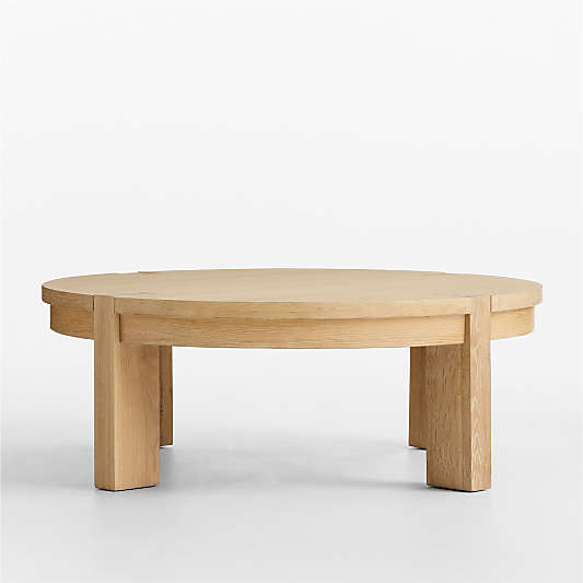 Terra Natural White Oak Wood 44" Round Coffee Table
