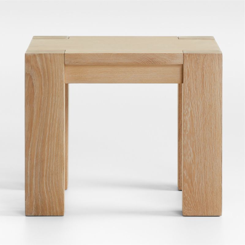 White and natural wood side deals table