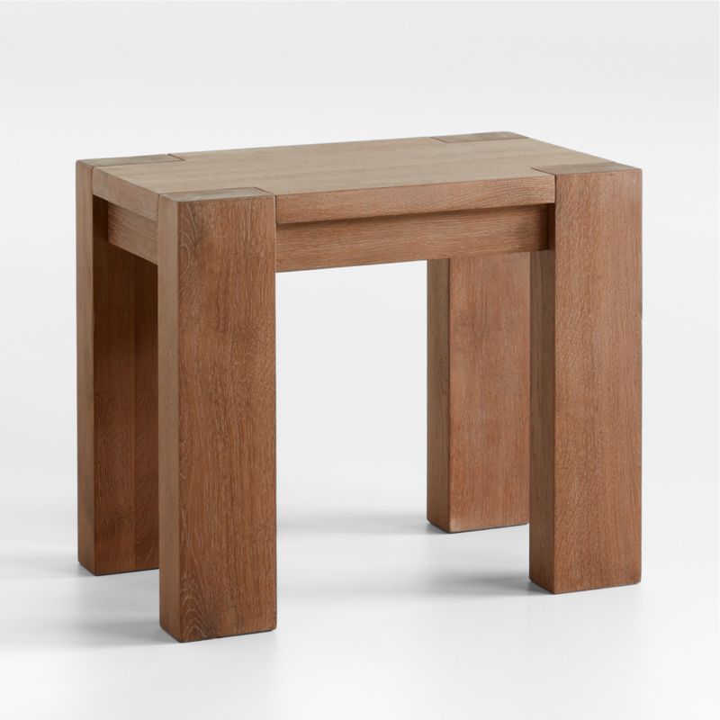 Terra Light Brown Oak Wood Side Table