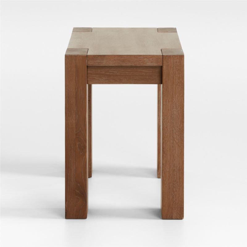 Terra Light Brown Oak Wood Side Table