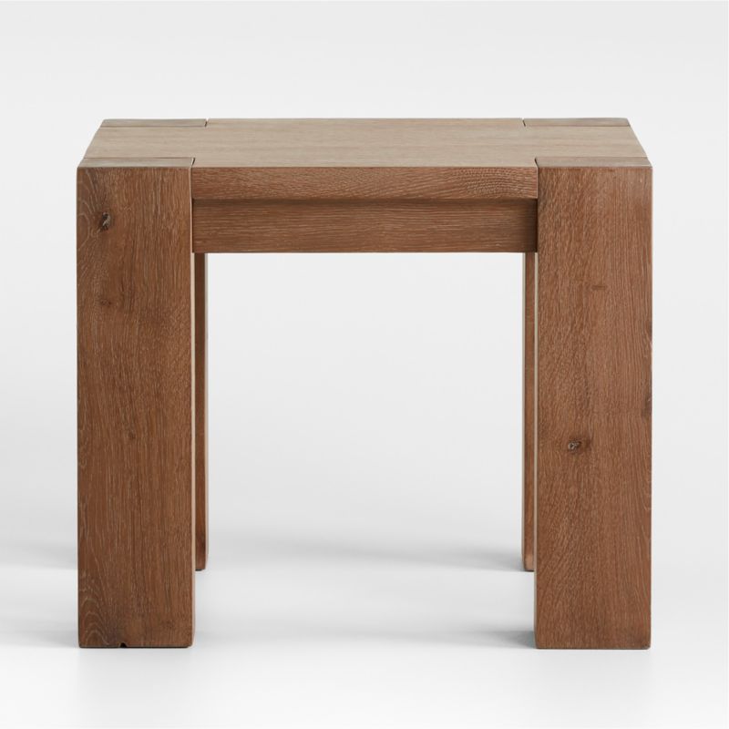 Terra Light Brown Oak Wood Side Table