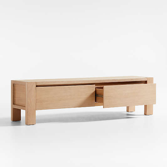 Terra Natural White Oak Wood Storage Bench