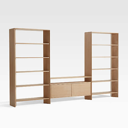 Terrazza 2-Door 52" Storage Media Console with 2 Bookcases