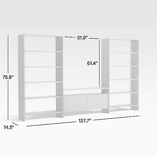 Terrazza 2-Door 52" Storage Media Console with 2 Bookcases