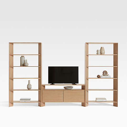 Terrazza 2-Door 52" Storage Media Console with 2 Bookcases