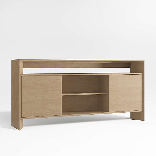 Terrazza 72" Natural Solid Oak Wood Storage Media Console