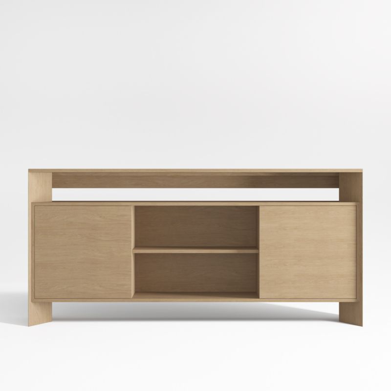 Terrazza 72" Natural Solid Oak Wood Storage Media Console - image 0 of 9