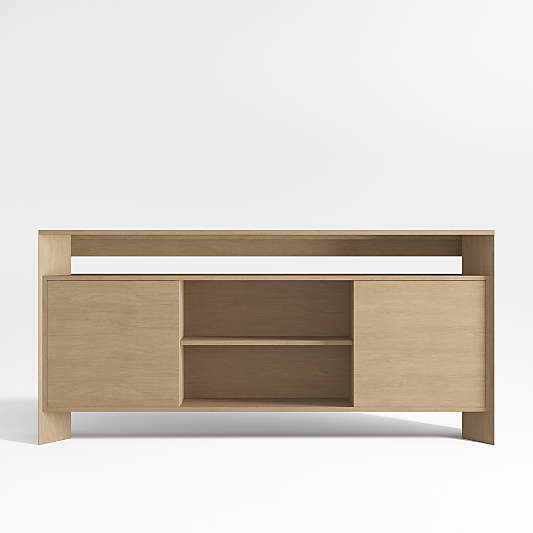 Terrazza 72" Natural Solid Oak Wood Storage Media Console