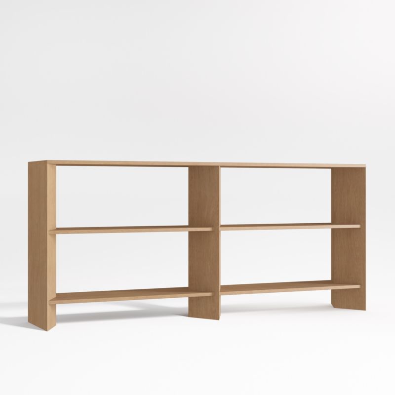 Terrazza 76" Natural Solid Oak Wood Open Storage Media Console - image 7 of 10