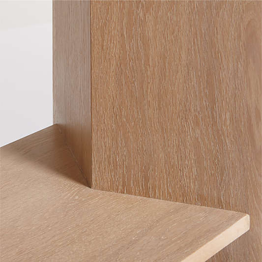 Terrazza 38" Natural Solid Oak Wood 5-Shelf Storage Bookshelf