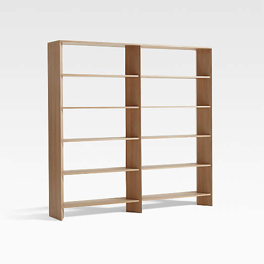 Terrazza Natural Oak 5-Shelf Bookcases, Set of 2