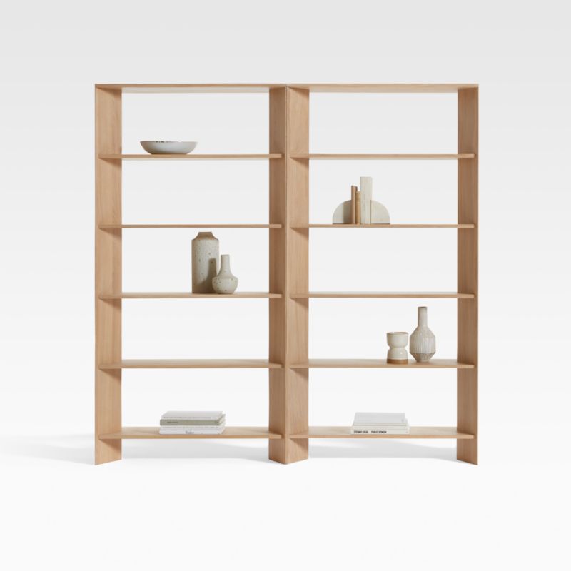 Terrazza Natural Oak 5-Shelf Bookcases, Set of 2 - image 0 of 13