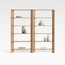 Terrazza Natural Oak 5-Shelf Bookcases, Set of 2 + Reviews | Crate