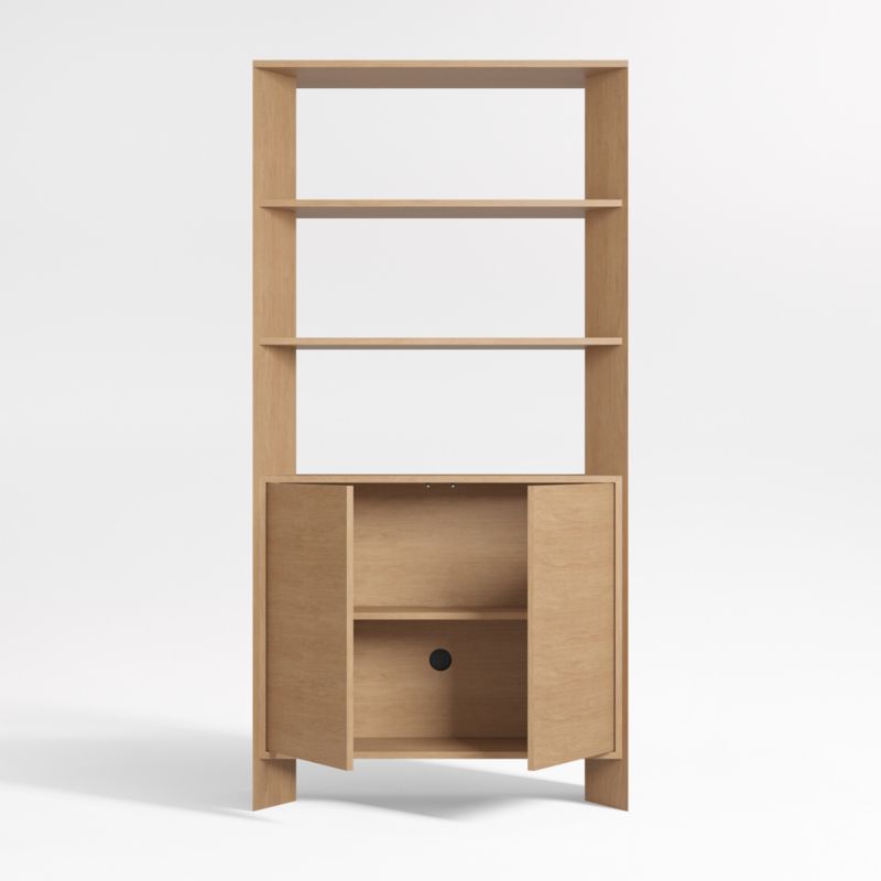 Terrazza Natural Solid Oak Wood 2-Shelf Storage Bookcase Cabinet - image 5 of 8