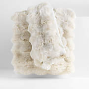 Textured Faux Fur 70"x55" Arctic Ivory Throw Blanket