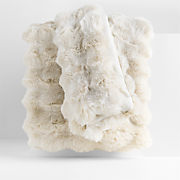 Travertine Beige Faux Fur 23"x23" Throw Pillow Cover