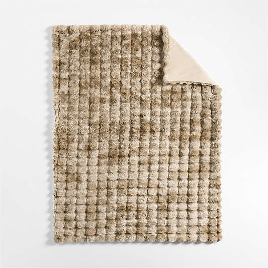 Textured Faux Fur 70"x55" Sierra Tan Throw Blanket