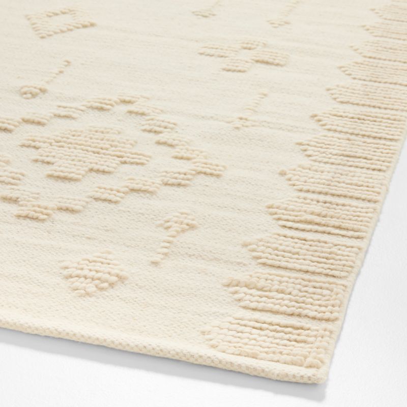 Textural Flatweave Ivory Wool and Cotton Kids 12"x18" Rug Swatch - image 1 of 3