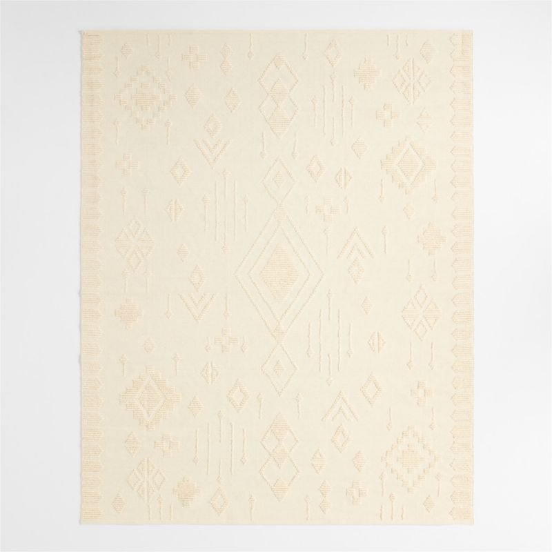 Textural Flatweave Ivory Wool and Cotton Kids Area Rug 6'x9' - image 0 of 5