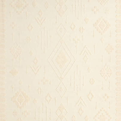 Textural Flatweave Ivory Wool and Cotton Kids 12"x18" Rug Swatch