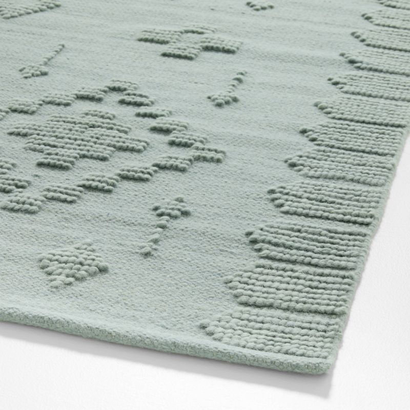 Textural Flatweave Verte Green Wool and Cotton Kids Area Rug 5'x8' - image 2 of 4