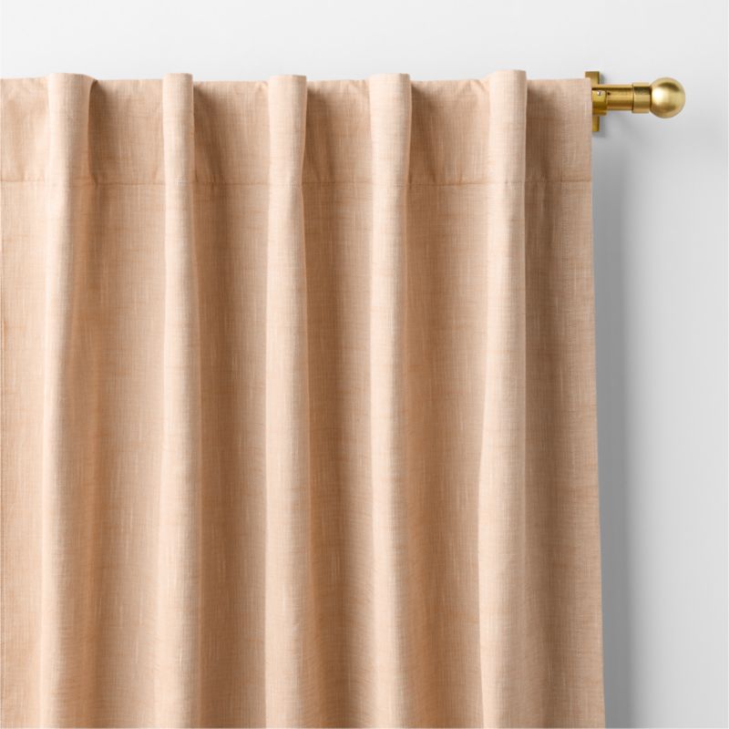 Elegant Pink Textural Organic Cotton Chambray Blackout Window Curtain Panel 44"x84" - image 1 of 5